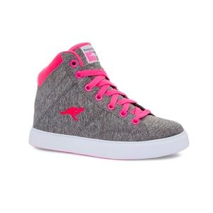 Kangaroos Gray & Pink Coastville Hi-Top Sneaker Girls Size 13